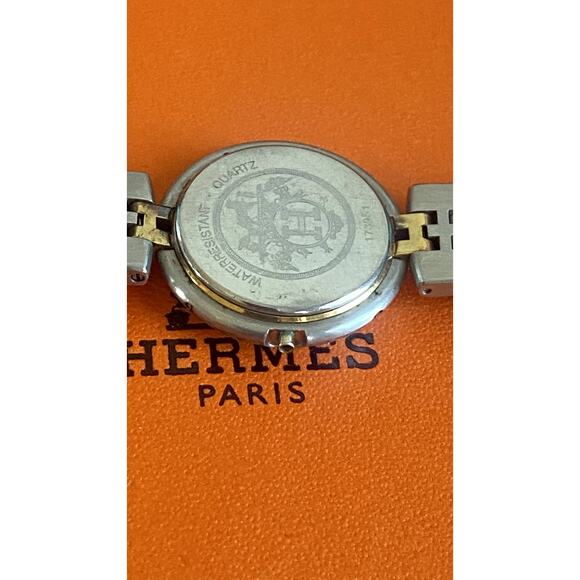 Hermès Clipper 24mm Women’s Two-Tone Stainless Steel & Gold Watch with Box - Picture 7 of 9